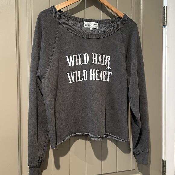 WILDFOX Crop Pullover sz L - Picture 3 of 8